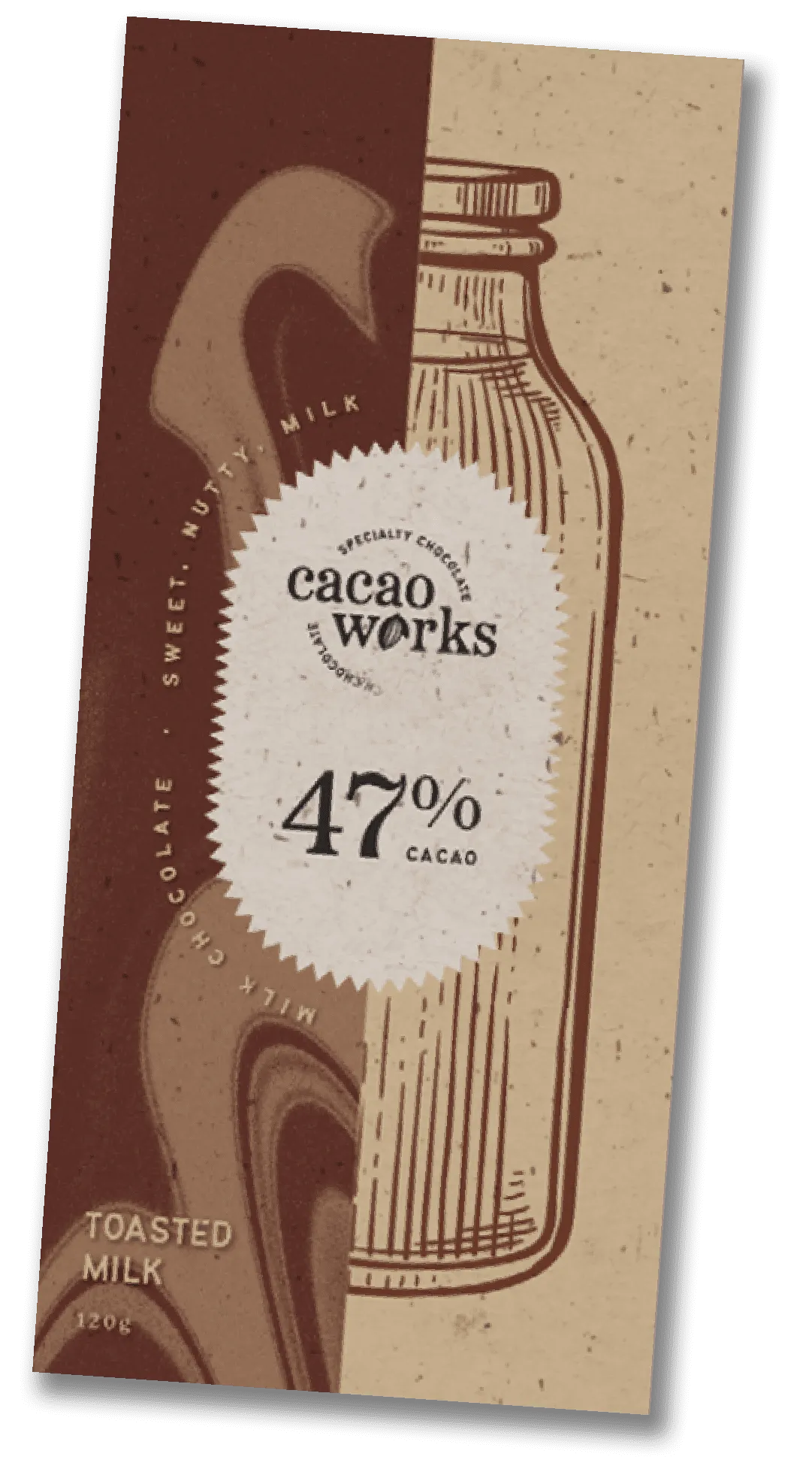 cacaoworks package of a 47% chocolate bar